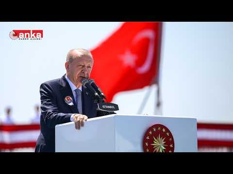 Cumhurbaşkanı Erdoğan, Deniz Kuvveleri Komutanlığı platformlarının hizmete giriş töreninde konuşuyor
